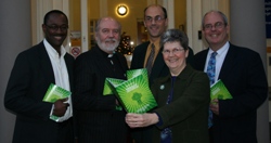 At the directory launch in Belfast are, from left: Dr Livingstone Thompson; Fr Irenaeus du Plessis; Dr Scott Boldt; Mrs Yvonne Naylor; Dr Alan Bruce.